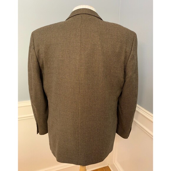 Jones New York Silk Wool Tweed Blazer Mens 42R Houndstooth Jacket Sportcoat - Picture 3 of 10